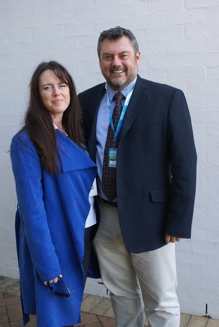 Darren Vaux, director of Empire Marina Bobbin Head with wife Nikki at the recent Sanctuary Cove International Boat Show. - Marina awards © Bob Wonders